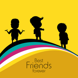 300x300 Friendship Day Concept With Silhouette Of Two Friends On Beautiful