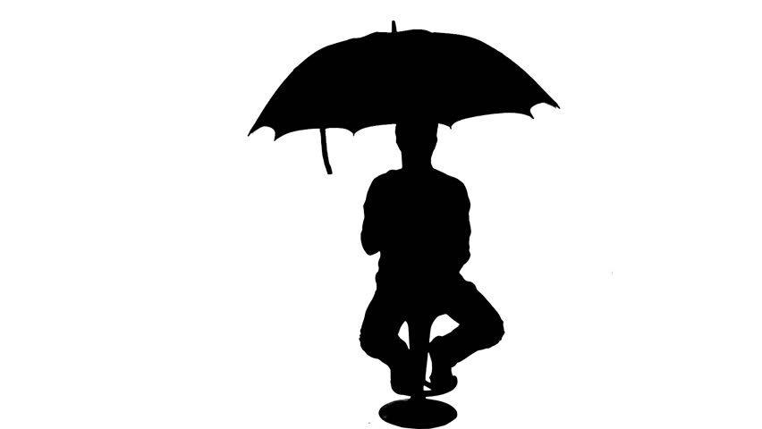 852x480 Silhouette A Man Holding An Umbrella Black Front Silhouette