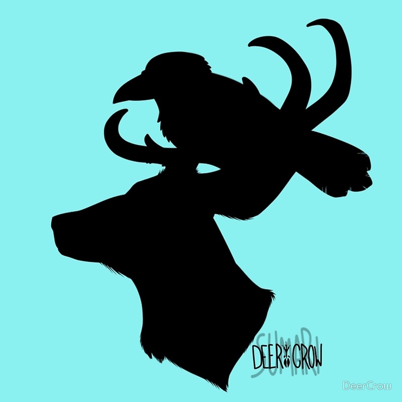 800x800 Deercrow Silhouette With Words Spiral Notebooks By Deercrow