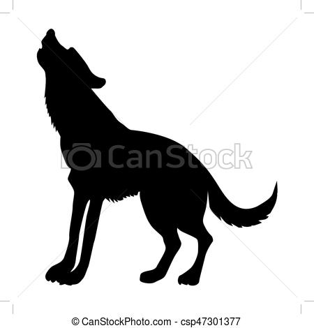 450x470 Silhouette Of Wolf Vectors Illustration