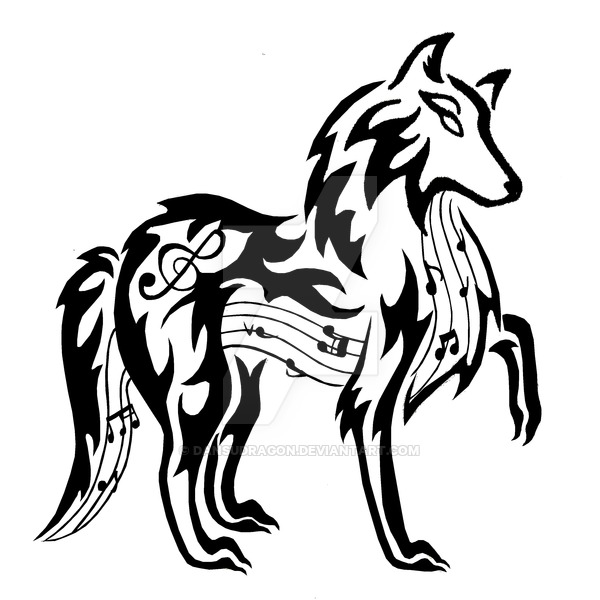 600x600 Tribal Father Wolf And Pups By Wildspiritwolf
