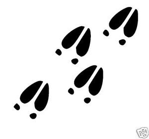300x281 Deer Hoof Prints Set 4 Black Stickers Hunting Decals Printing