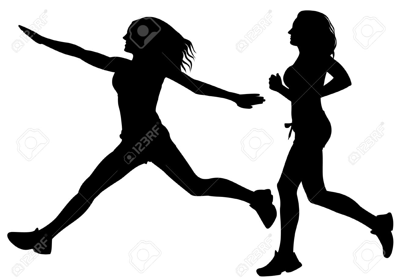 1300x914 Running Woman Clipart Vector Collection