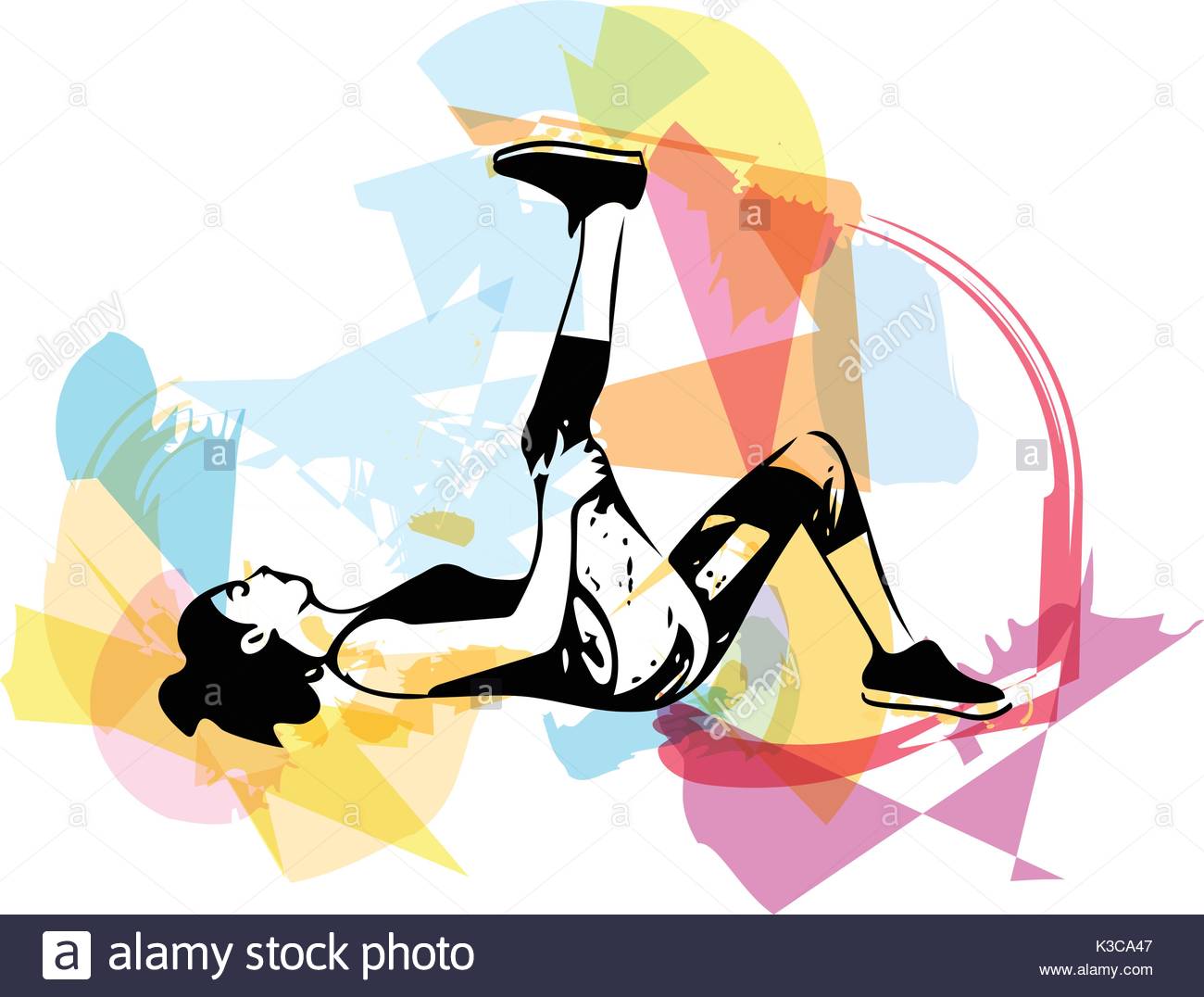 1300x1076 Abstract Fitness Woman, Trained Female Body Vector Illustration