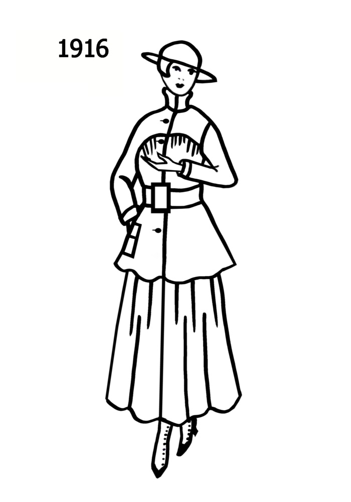 700x1000 Silhouette Line Drawing Of Military Influenced Ensemble