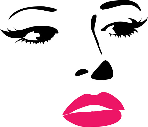 570x489 Beautiful Elegant Woman Face Silhouette With Full Lips