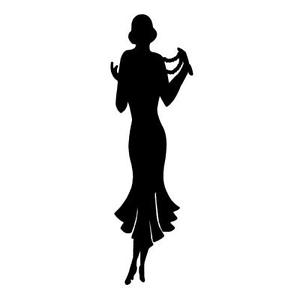 300x300 Lady Silhouette Unmounted Rubber Stamp, Large, Woman, Fashion,