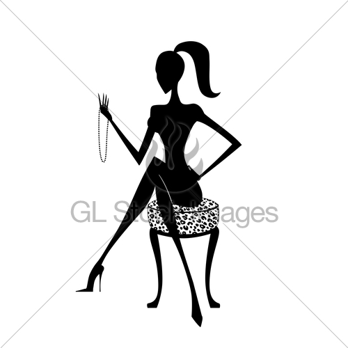 500x500 Fashion Silhouette Of A Stylish Woman Seated And Looking Gl