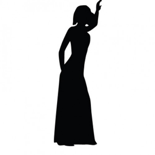 500x500 Woman With Long Dress Silhouette