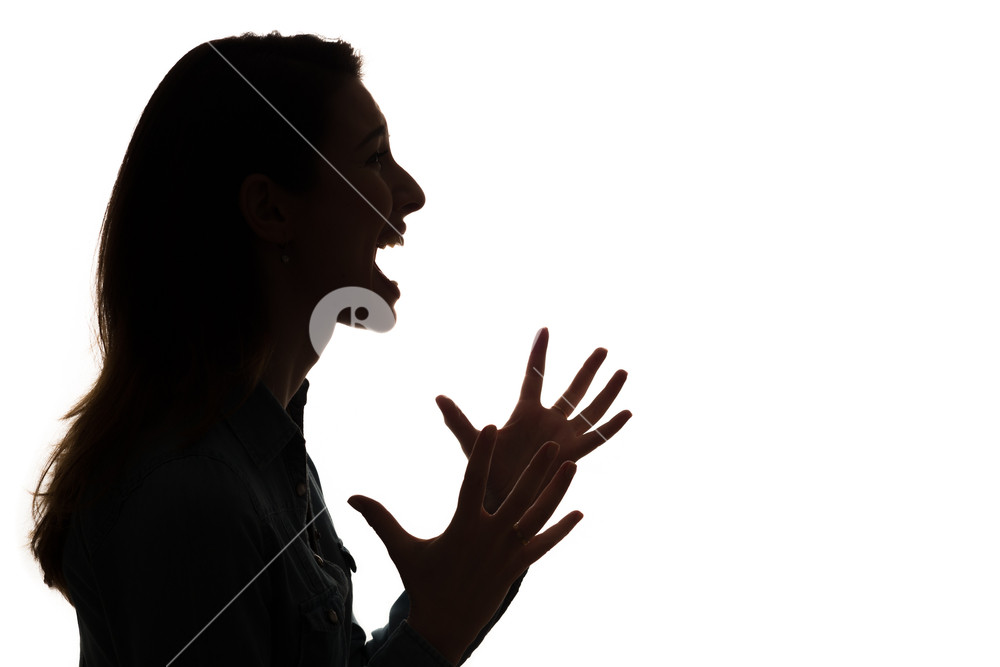 1000x667 Profile Of Screaming Woman In Silhouette Royalty Free Stock Image