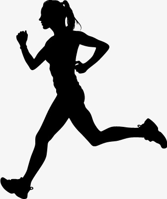 336x400 Running Silhouette Figures Vector Material, Woman, Run, Movement