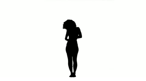 480x268 Stock Video Silhouette Woman Standing Alone ~
