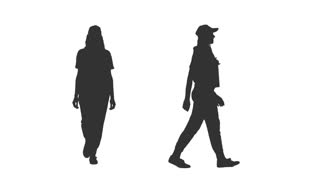 320x180 Silhouette Of Walking Business Woman On Transparent Background, 2