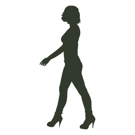512x512 Woman Walking Pose Silhouette Gaze