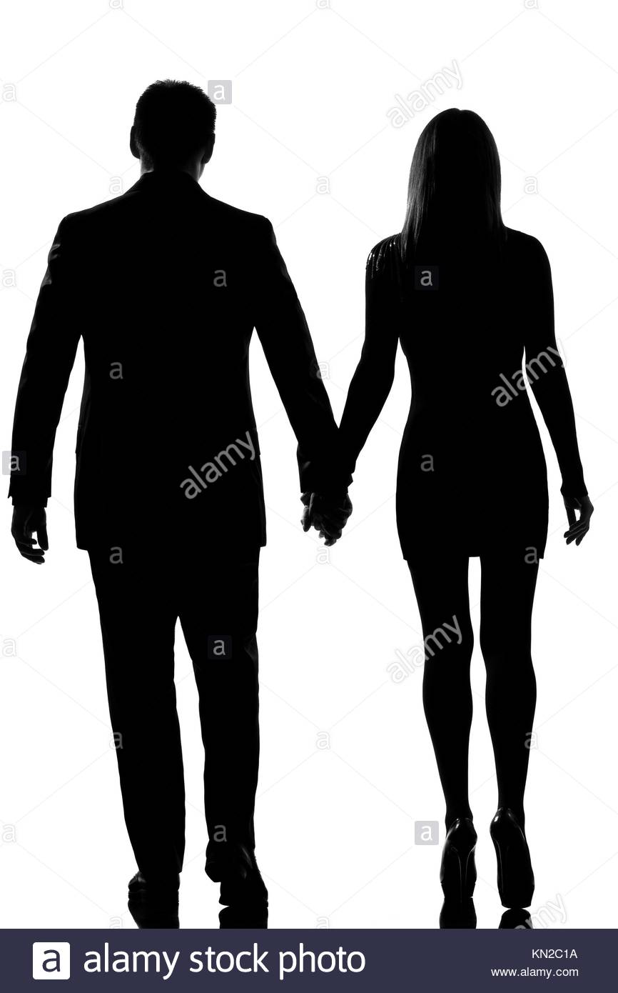 866x1390 Rear View One Lovers Caucasian Couple Man And Woman Walking Hand