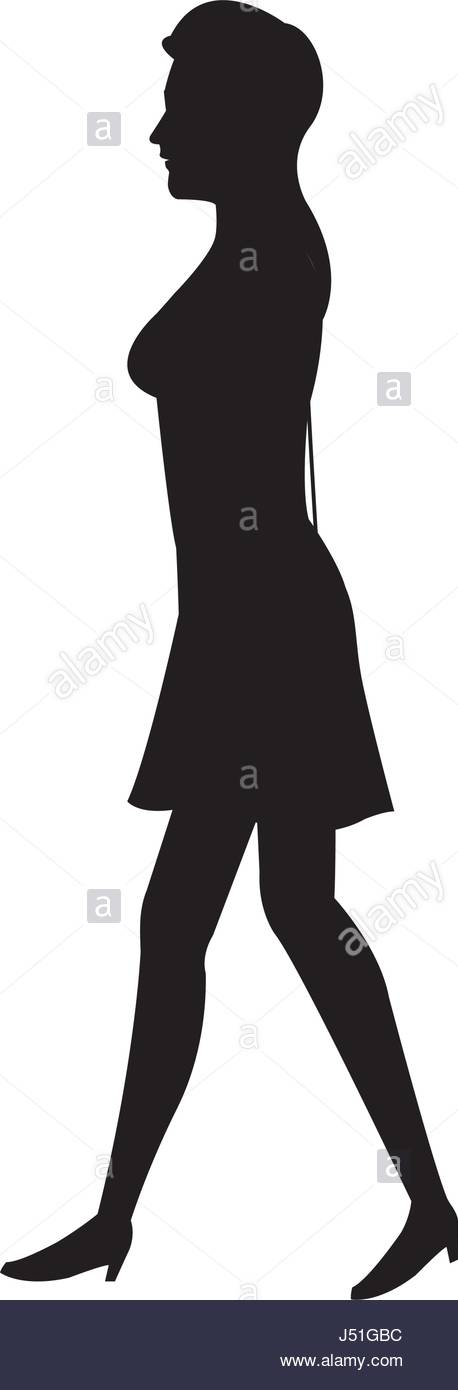 458x1390 Silhouette Woman Walking Fashion Image Stock Vector Art