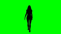 240x134 Rear View Of Woman In Silhouette Walking On A Green Screen ~ Video