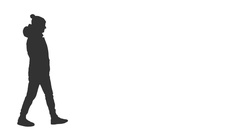 240x135 Video Silhouette Of A Walking Man In Cowboy Hat, 4k Shot