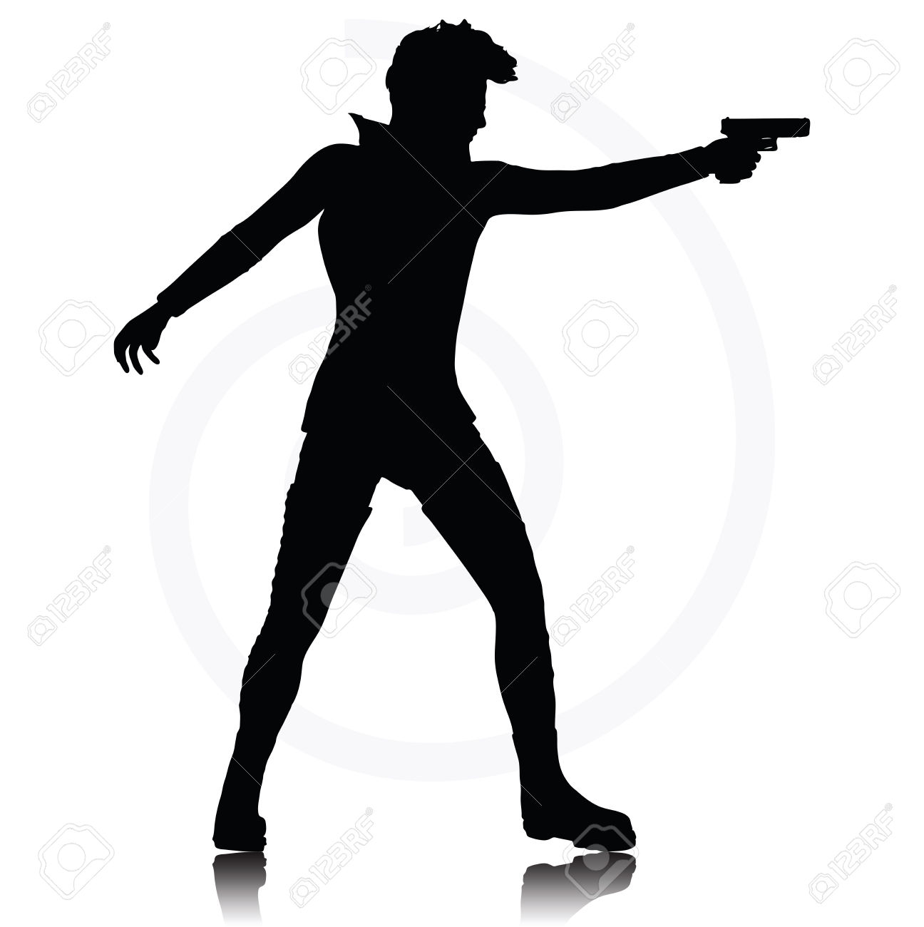 1296x1300 Man Pointing A Gun Clipart