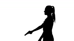 240x134 Couple Man And Woman Walking Hand In Hand. Silhouette. Slow Motion