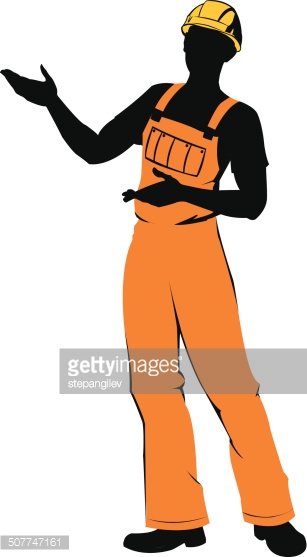 307x557 Silhouette Of The Worker Premium Clipart