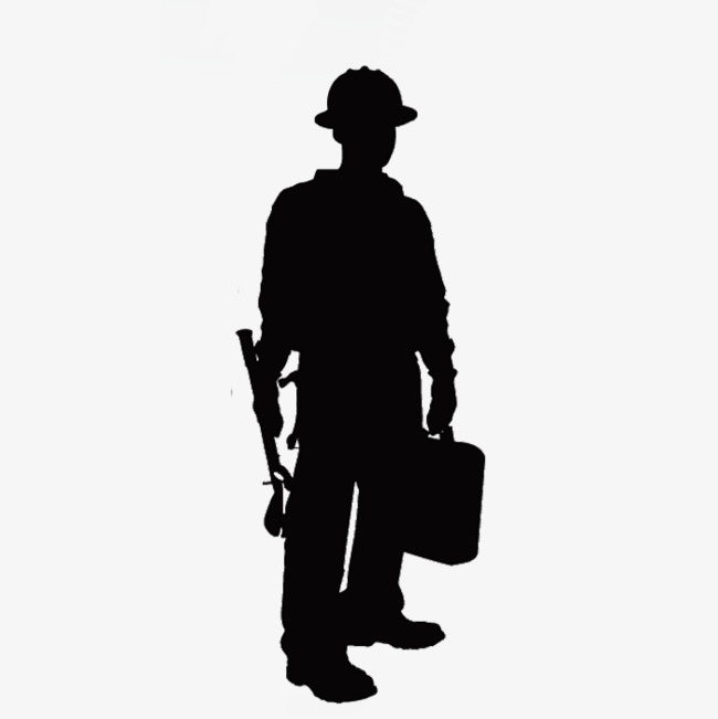 650x651 Worker Silhouette, Action Silhouette, Character Gesture