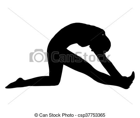 450x380 Silhouette Of Woman Doing Yoga Clip Art Vector
