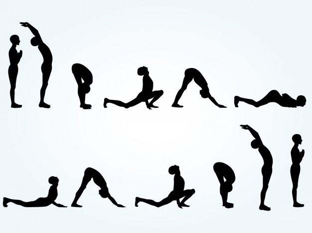 626x469 Yoga Pose Silhouettes Vector Free Download