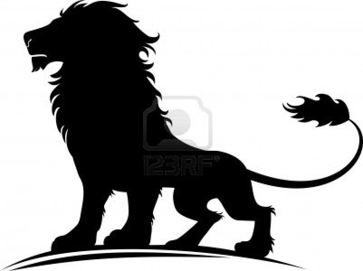 1203x900 Lions Tattoos Images Of A Silhouette Proud Lion Stock Photo