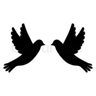 320x320 Bird Silhouette On White Background, Vector Illustration Stock