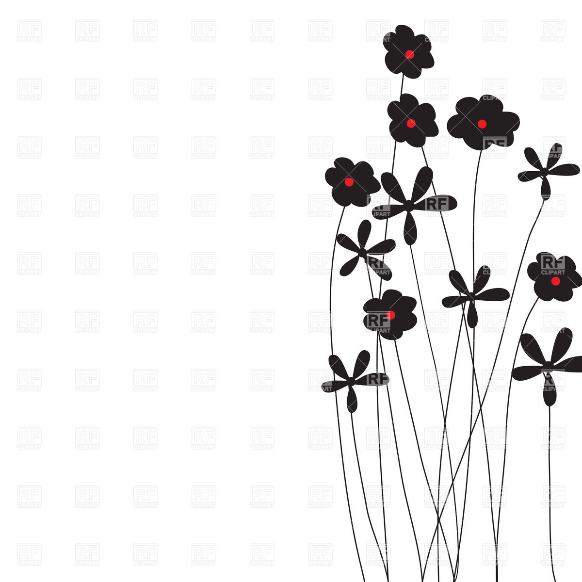 1200x1200 Wildflower Clipart Silhouette