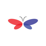 160x160 Butterfly Silhouette Logo Icon Template Stock Image And Royalty