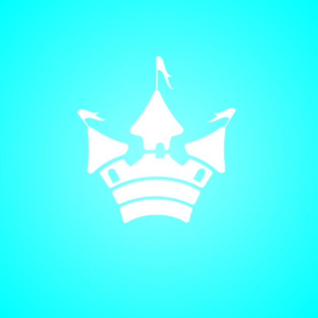 626x626 Simple White Castle Silhouette Icon On Blue Vector Free Download