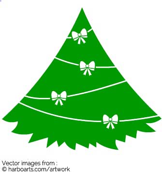 335x355 Download Pine Christmas Tree With Ribbon Bows