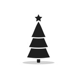 160x160 Christmas Tree Line Icon Isolated On Green Background. Vector