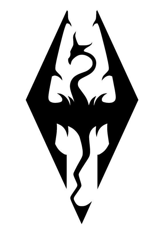 570x806 Skyrim Logo Cross Stitch Pattern Cross Stitch