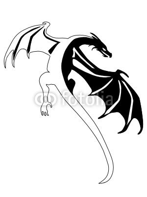 300x400 Simple Dragon Silhouette