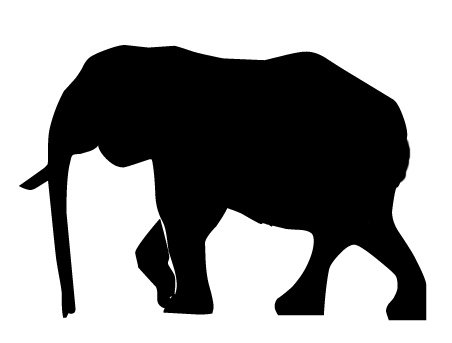 452x343 Simple Elephant Silhouette Clip Art