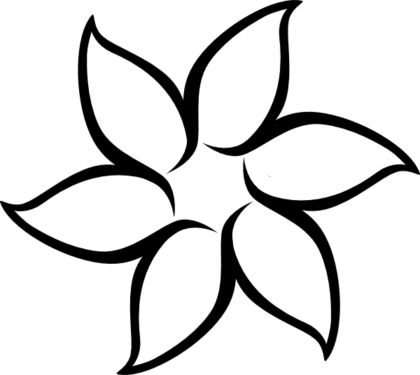 600x536 Flower Outline Clip Art