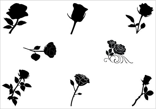 501x352 Flower Silhouette Vector