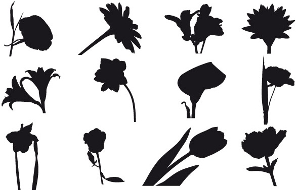 585x377 Flower Silhouette Vector Free Vector Download (14,874 Free Vector