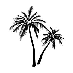 256x256 Complex Palm Tree Silhouette
