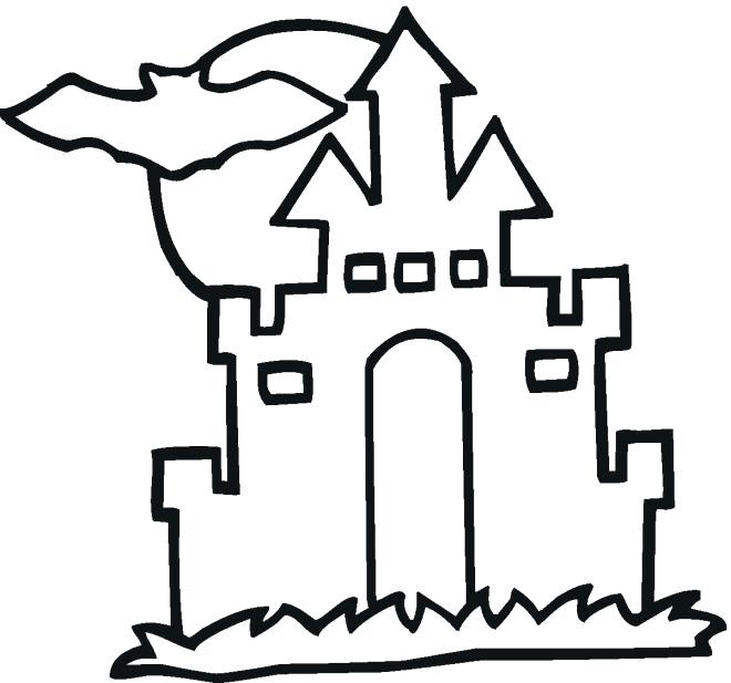 660x617 Simple Drawing Of A House How To Draw A Haunted House For Kids