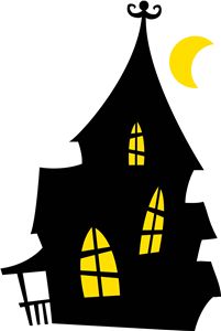 201x300 Simple Haunted House Silhouette