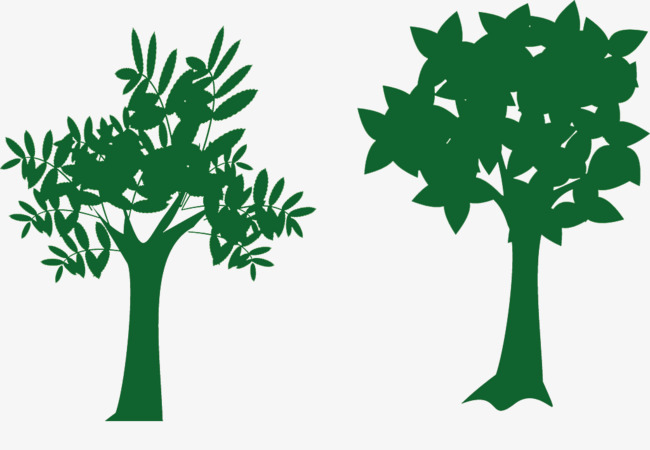 650x450 Simple Green Tree Silhouette Material, Trees, Green, Sketch Png