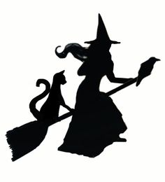 236x260 A Witch And Her Cat On A Broomstick Flying In Front Of The Moon