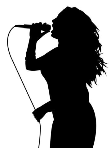 358x477 Girl Singer Silhouette Clipart