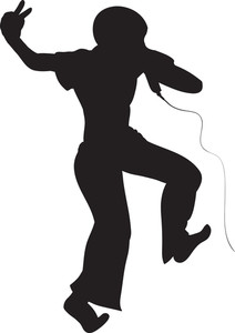 212x300 Vector Singer Silhouette Royalty Free Stock Image