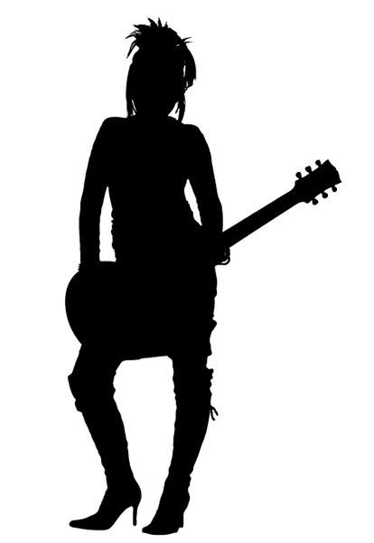 414x600 Girl Rocker Silhouette Vector, Free Vectors