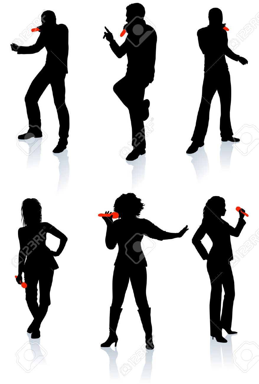 878x1300 Jazz Singer Silhouette Clip Art
